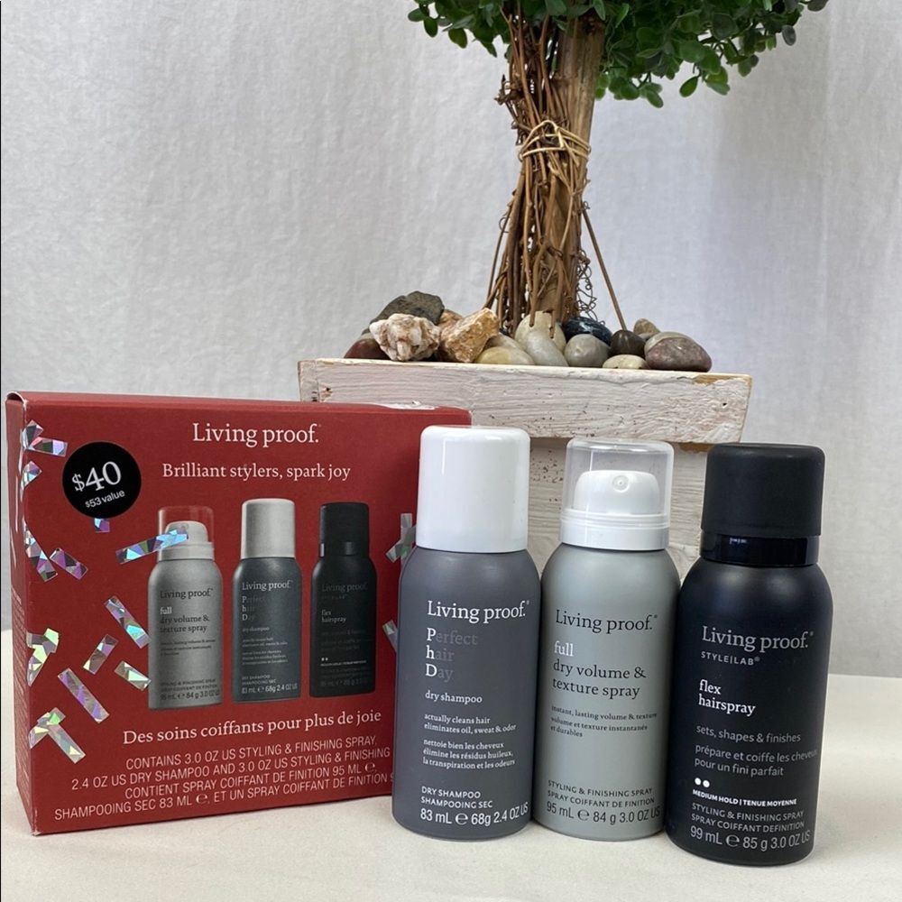 Living Proof SET of 3 Travel Size Spray, Dry Shampoo & Texture Hair Products NEW